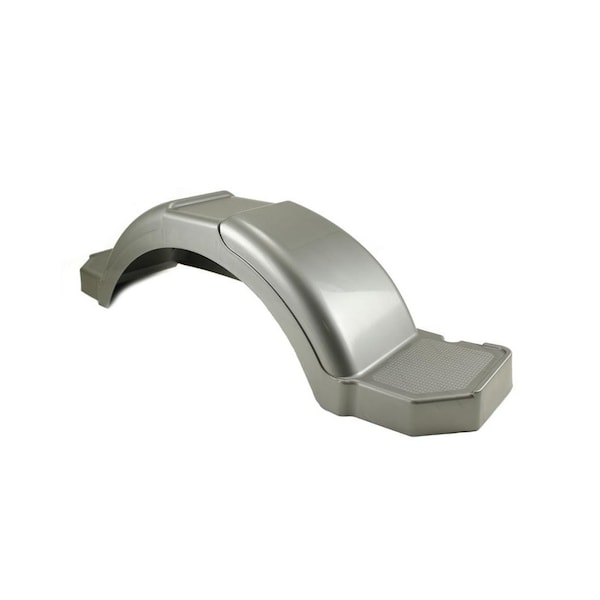 C.E. Smith Fender, 37-3/8 in. x 8-7/8 in. x 9-1/2 in., w/ Step Pad & Skirt, 12 in. Tire, Grey, 300 lb wgt capacity 19502 - main